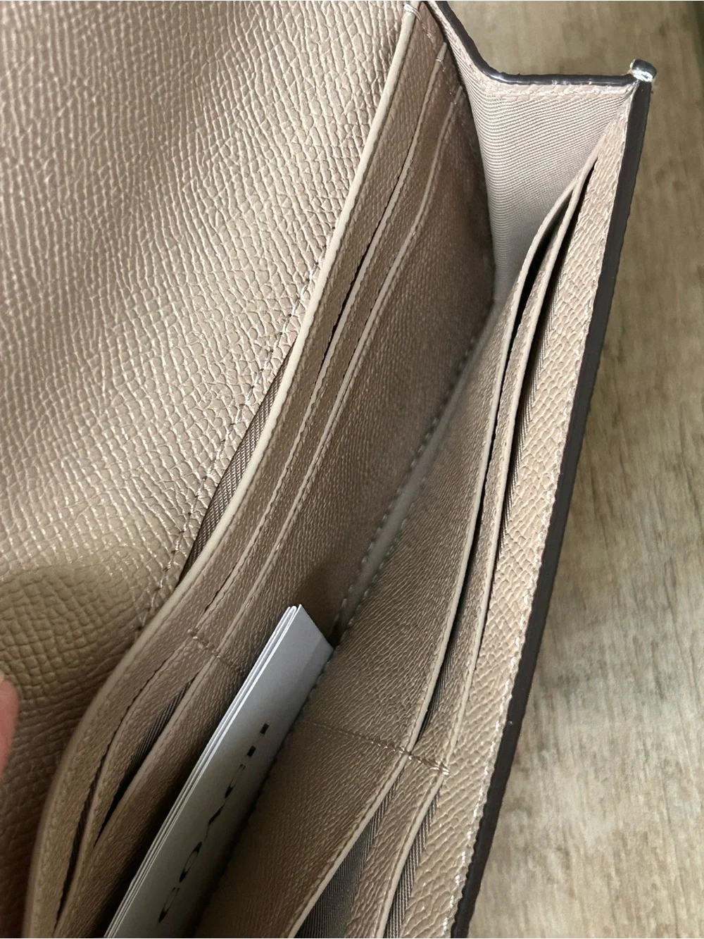 Coach Wyn Soft Wallet in Metallic Gold Crossgrain Leather